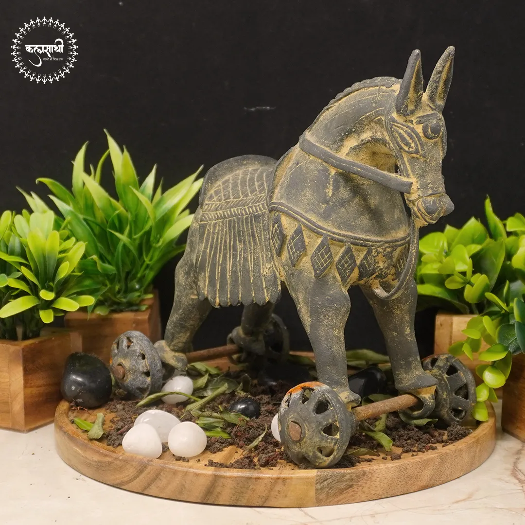 Antique Horse With Wheel